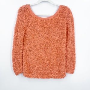 Kookai Coral Textured V-Back Sweater